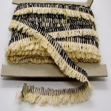 Fleco negro/crudo c/ lurex 2 cm x 25 mts