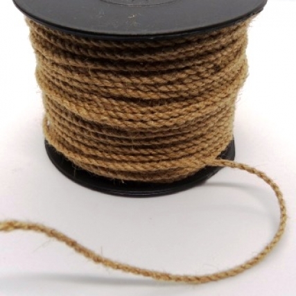 Cordon trenzado yute 2 cabos 3 mm x50 mt