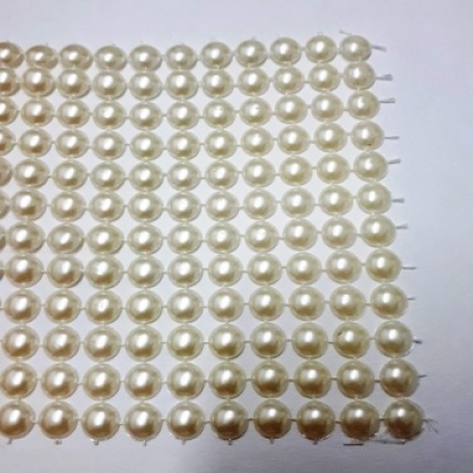 Falso stras media perla nro 5 bco x 10yd