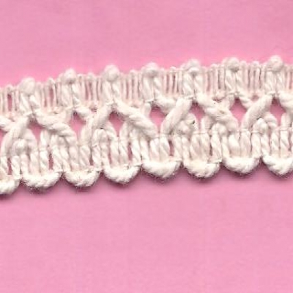 Puntilla algodon 1.2 cm blanco x 20 mts