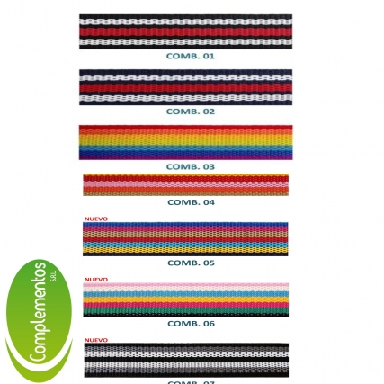 Cinta mochilera rayada ref.30mm x 10 mts