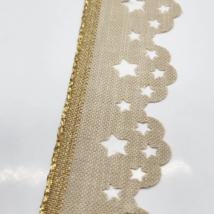 Cinta troq. beige c/lurex 35 mm x 10 m