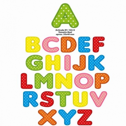 Aplicacion letras lunares x 12 unid