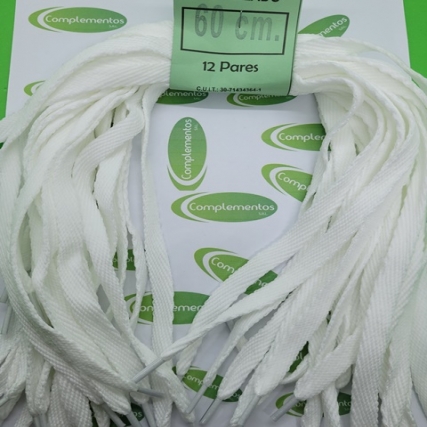 Trenza p/calz chato 60 cm x doc blanco