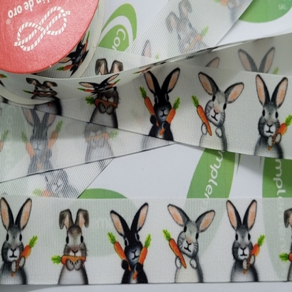Cinta gros fantasia conejos x 10 mt