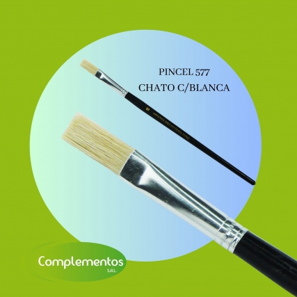 Pincel s.577 nº 6 chato m/c c.blanca 6u