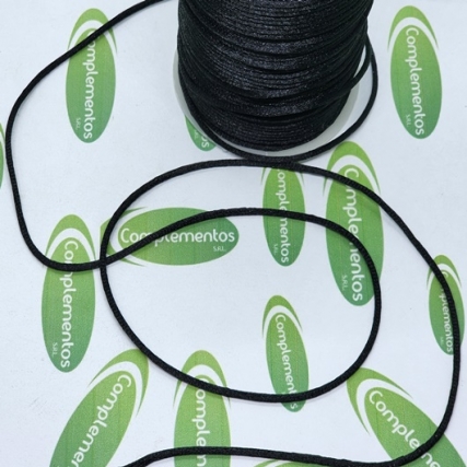 Cordon seda 2 mm negro x 100 yd