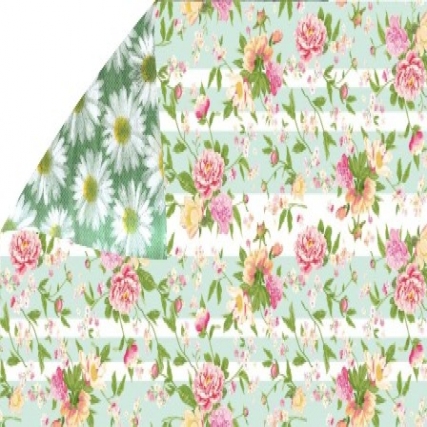 Tela mantel bifaz flores x 50 mts