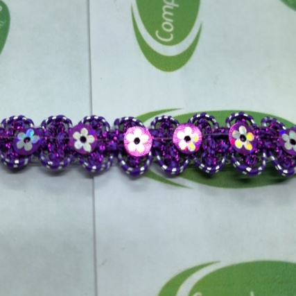 Galon lame y flor 13 mm x 10 yd