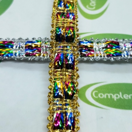 Galon lurex multicolor x 10 yd c/