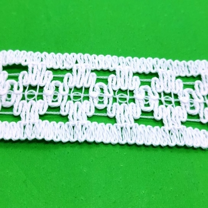 Entredos algodon 3 cm blanco x 10 mts