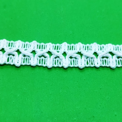 Entredos algodon 1 cm blanco x 20 mts