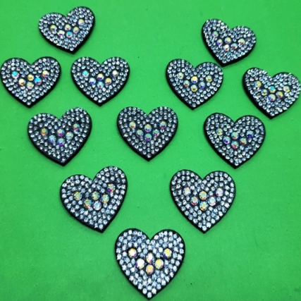 Aplicacion corazon c/stras 3cm x 10 unid