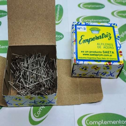 Alfiler acero emperatriz 25 gs x unid