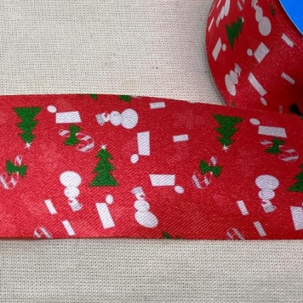 Cinta navideñas f/rojo 40 mm x 10 mts