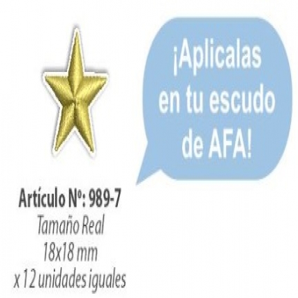 Aplicacion bord.estrella dorada mini x12