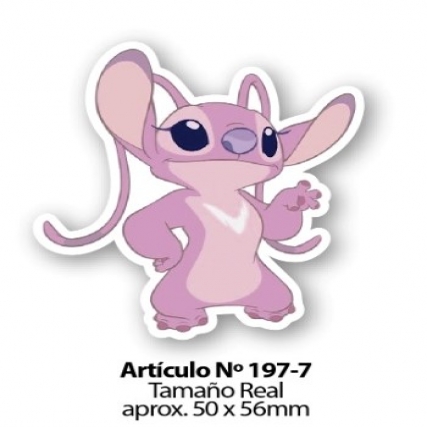 Aplic.estamp. personaje rosa chico x 6un