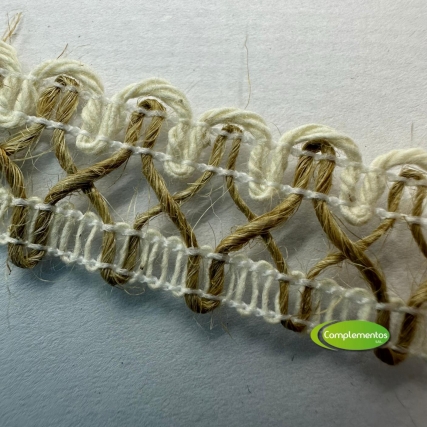 Puntilla de algod. y yute 1.5 cm x20 mts