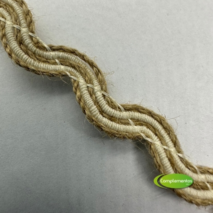 Galon comb yute y alg. 12 mm x 25 mts