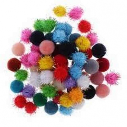 Pompon lurex 2 cm x 100 unid