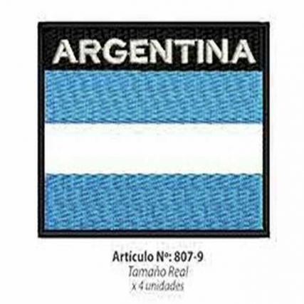 Aplicacion bord. bandera nac. 7x5cm x 4u