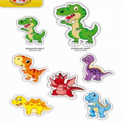 Aplicacion estampada dinosaurio ch x 6 u