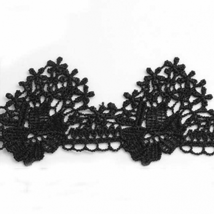 Guipure encaje 4 cm negro flor x 15 yd