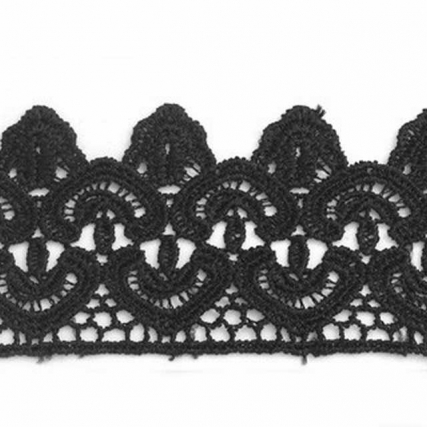 Guipure poliester 55mm negro x 15 yd