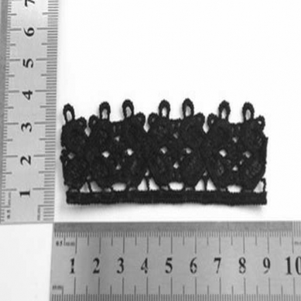Guipure pol. negro flor 3.5 cm x 15 yd