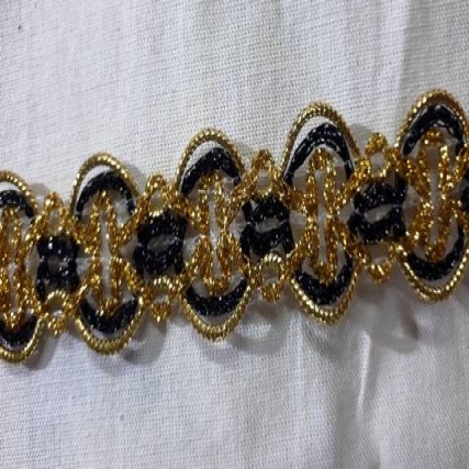Galon lurex dorado y negro x 20 yd