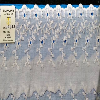 Feston batista 10 cm bco alg x 13.70 mt
