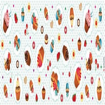 Tela mantel cupcake 1.40 mt x 50 mts