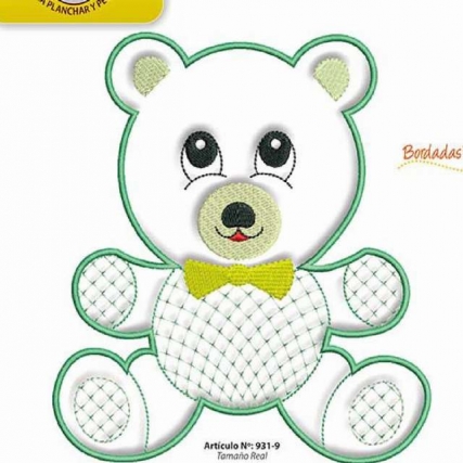 Aplicacion oso raso acolchado gd. x 2 u