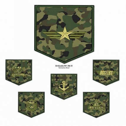 Aplicacion bolsillo militar x 4 uni