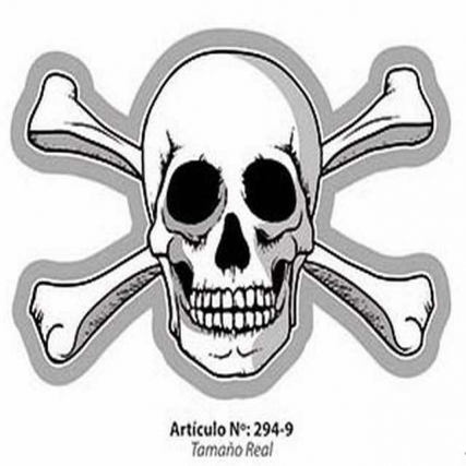 Aplicacion calavera negro x 4 unid