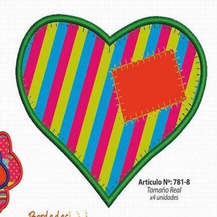 Aplicacion corazón collage ch. x 4 un