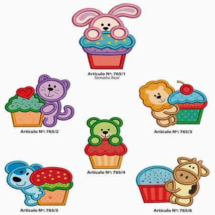 Aplicacion cup cake animalitos vs x 6 un