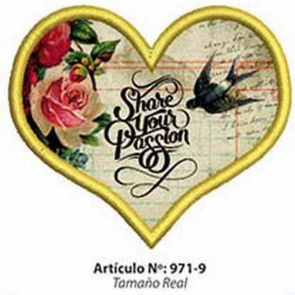 Aplic. bord. corazon vintage x 6