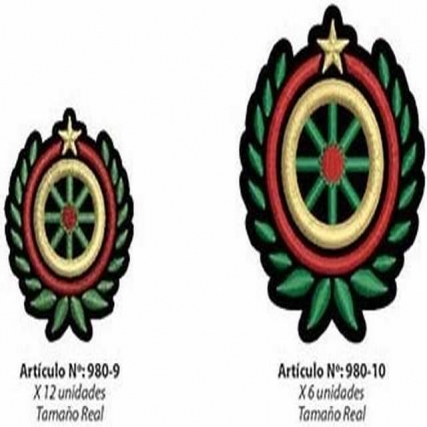 Aplic. bord. escudo mini militar ch x 12