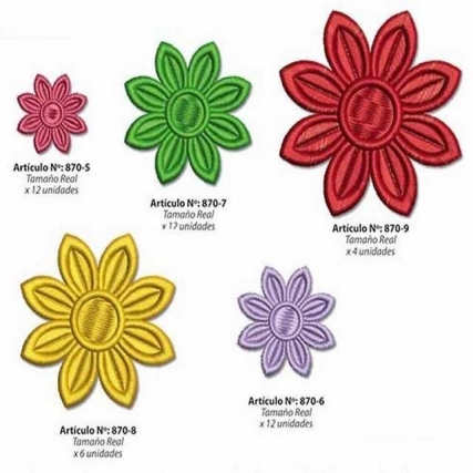 Aplicacion bord.flor mini fdo bco x 24 u