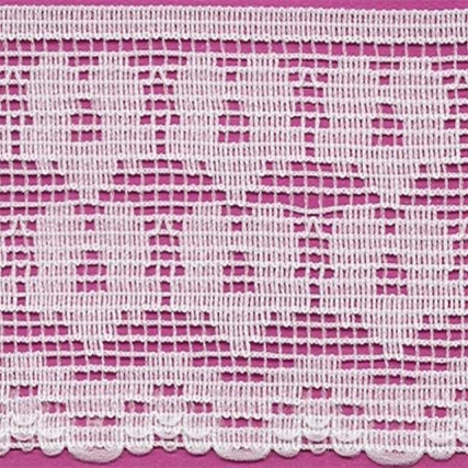 Puntilla de nylon 5 cm blanco x 10 mts