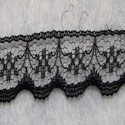 Puntilla de nylon 13mm negro x 50 yd