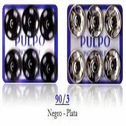 Broche pulpo negro 6/17 mm x 1 pl(12u)