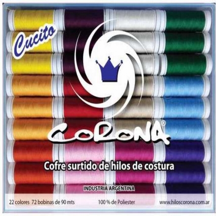 Cofre surtido de hilos cucito x 72 bob.
