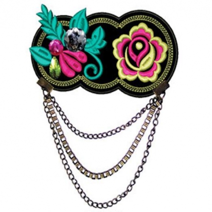 Aplic.bord.charretera flor 2 pied. c/cad