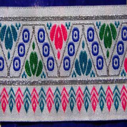 Galon bordado 5cm blanco x 10 yd
