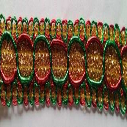 Galon lurex 2 cm combroj/ver/dor x 10 yd