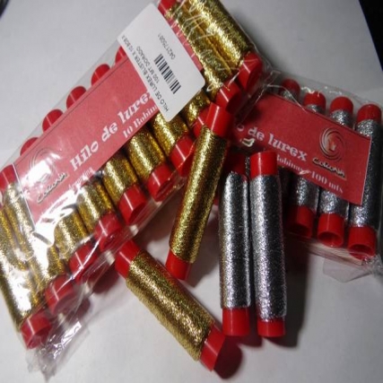 Hilo de lurex blister x 10 bob x  100 mt