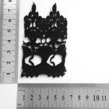 Guipure alg. 7 cm negro hoja/circ x 15yd