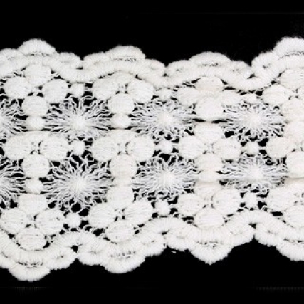 Guipure alg.85mm blanco flores x 15 yd